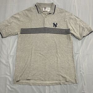 Vintage 90s Knights Athletics New York Yankees Polo Shirt Men's Large Gray